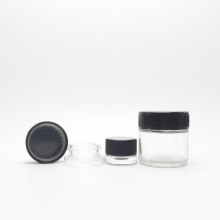 Hot sell cheap 1 oz 2 oz 3 oz 4 oz Clear Child Proof Resistant Glass Jars with child proof Lids CF-47AN